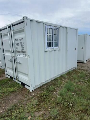 11 foot steel container with door and window
