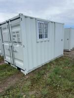 11 foot steel container with door and window