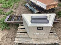 PALLET W/ TRAILER TOOL BOX & (2) RAMPS