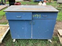 4-WHEEL ROLLING SHOP DRAWER W/ METAL TOP