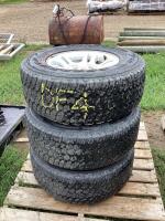 (3) WRANGLER GOOD YEAR TIRES 6-BOLT W/ RIMS