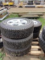 (5) WRANGLER GOODYEAR TIRES 5-BOLT JEEP W/ RIMS