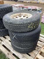(4) TIRES TRAIL EXPRESS 5-BOLT W/ RUSTED RIMS
