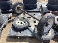2-WHEEL AXLE 5-BOLT & (2) TIRES SPORT TRAIL 5-BOLT W/ RIMS