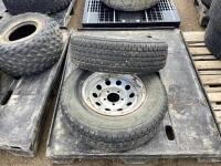 (2) TIRES 5-BOLT W/ RUSTED RIMS