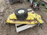 John Deere 317 lawnmower, deck, and rear tire