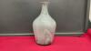 GREY GLASS DECORATIVE VASE W/ DARK GREY SWIRLS - 2