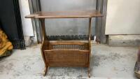 VINTAGE MAGAZINE RACK/SIDE TABLE
