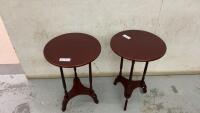 PAIR OF ROUND END TABLES/PLANT STANDS