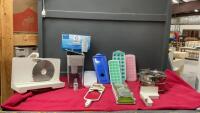 SUNBEAM MEAT SLICER, (1) MANDELAIN SLICER, AND (1) DICER, ICE CUBE TRAYS, OTHER MISC HOUSEHOLD