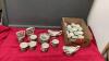 BOX OF IRONSTONE CUPS & SAUCERS W/ (2) GRAVY BOAT