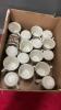 BOX OF IRONSTONE CUPS & SAUCERS W/ (2) GRAVY BOAT - 4