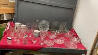 (2) BOXES OF HOUSEHOLD GLASSWARE - INCLUDES A "TAG" REINDEER MUG
