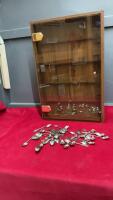 COLLECTOR SPOON CABINET W/ SPOONS