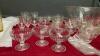 (2) BOXES W/ VINTAGE PUNCH BOWL W/ 20 GLASSES AND HOOKS, VINTAGAE WINE AND LIQUOR GLASSES, AND AN AMBER WATER JUG W/ 4 GLASSES - 3