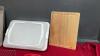 BOX OF KITCHEN - CUTTING BOARD, (3) PIECE BAKING PANS, 4 MINI SILICONE, ICE TRAY - 3