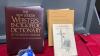 BOX W/ DICTIONARIES, COWBOY BOOK, SUNBEAM HAIR CLIPPERS, COIN ROLLING TUBES, AND A COUPLE OF PLASTIC STORAGE CONTAINERS - 3