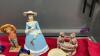 BOX W/ DECOR - FIGURINES, CANDLE HOLDERS, VASE, CERAMIC AND RESIGN BATHROOM SET, BUTTERFLY WINDCHIMES - 3