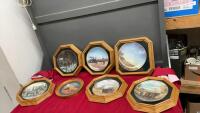 BOX W/ 7 FRAMED COLLECTOR PLATES - FARMING AND DRAFT HORSES