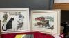 BOX W/ FRAMES AND PICTURES - (2) CROSS STITCH PICTURES AND A VARIETY OF PICTURE FRAMES - 3