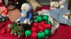 A BOX AND A FIBRE OPTIC 48&rdquo; CHRISTMAS TREE - SNOWMAN DECOR, GIFT BAGS, ANGEL TREE TOPPER, LIGHTS, VINTAGE STYLE SILK WRAPPED ORNAMENTS ETC. - 4