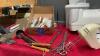 BOX W/ MISC. HOUSEHOLD - HAND MIXER, METAL SKEWERS, KITCHEN SCALE ETC. - 2