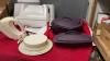 BOX W/ MISC. HOUSEHOLD - HAND MIXER, METAL SKEWERS, KITCHEN SCALE ETC. - 4
