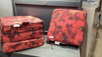 (4) PATIO CHAIR CUSHIONS - RED POPPY DESIGN