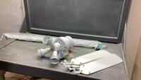 (2)ITEMS- CEILING FAN W/LIGHTS + CURTAIN RODS