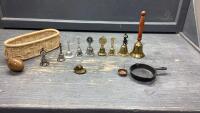 FLAT W/BRASS BEAVER ORNAMENT, ASSORTED BELLS