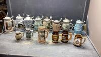 COLLECTION OF AVON BEER STEINS + MISC STEINS
