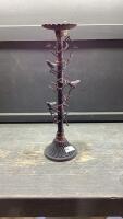 METAL CANDLE STICK W/ BIRD DESIGN
