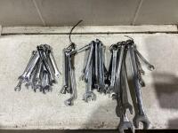BOX OF ASSORTED WRENCHES (STANLEY, MASTERCRAFT)