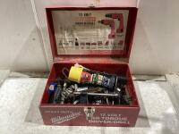 MILWAWKEE TOOL BOX W/ MISCELLANEOUS CONTENTS