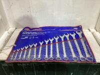WESTWARD COMBINATION BOX & END WRENCH SET (SAE)