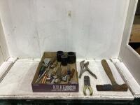 SHOP BOX OF MISC W/ SCREWDRIVERS & PLIERS (CRAFTSMAN/PHILIPS)