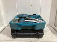 EMPTY DEWALT BOX W/ MAKITA 5" ORBIT SANDER