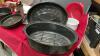 BOX OF ASSORTED KITCHENWARE - ROAST PAN, PIE PLATES, SHREDDER, ETC. - 2