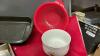 BOX OF ASSORTED KITCHENWARE - ROAST PAN, PIE PLATES, SHREDDER, ETC. - 8