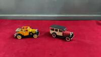 (2) SMALL COLLECTOR CARS - METAL AND PLASTIC - 1932 FORD CONVERTABLE SUDAN AND 1929 FORD STATION WAGON
