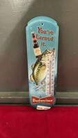 BUDWEISER METAL THERMOMETER - 15.5&rdquo;T