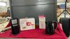 BOX OF ASSORTED HOUSEHOLD - ELECTRIC KETTLE, THERMOS, SMALL SINGLE SERVE B+D COFFEE POT, TABLE TOP SPIRALIZER
