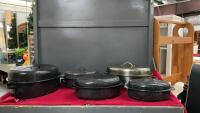 DIFFERENT SIZED ROASTERS - (1) STAINLESS STEEL, OTHERS ARE ENAMELS