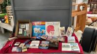 BOX OF ASSORTED CASSETTES, (2) RECORDS, DVD&rsquo;S AND VHS