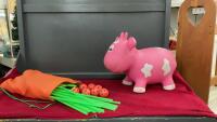 PINK COW FARM HOPPER AND A FORT FRAME BUILDING KIT