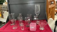 BOX OF DECOR W/ A VARIETY OF VASES