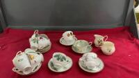 (3) SETS OF TEACUPS AND SAUCERS + (1) SET OF CREAM + SUGAR