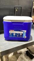 COLEMAN COOLER W/ 2 WHEELS + EXTENSION HANDLE
