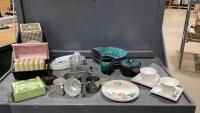 (2)BOXES - VINTAGE KITCHEN ITEMS - BLUE MOUNTAIN POTTERY SET,