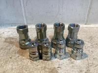 SHOP BOX OF (4) HYDRAULIC COUPLING & (4) HYDRAULIC QUICK CONNECT NIPPLES